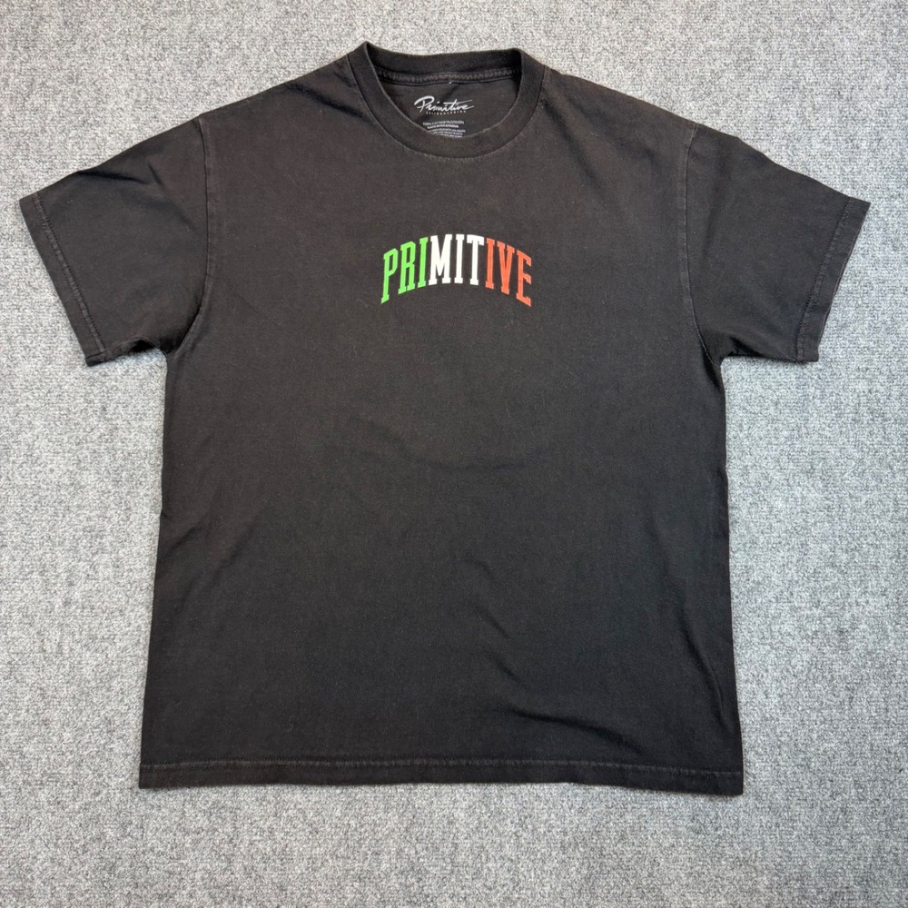 Primitive Skateboarding Mens Black Mexico Graphic T-Shirt Size Large